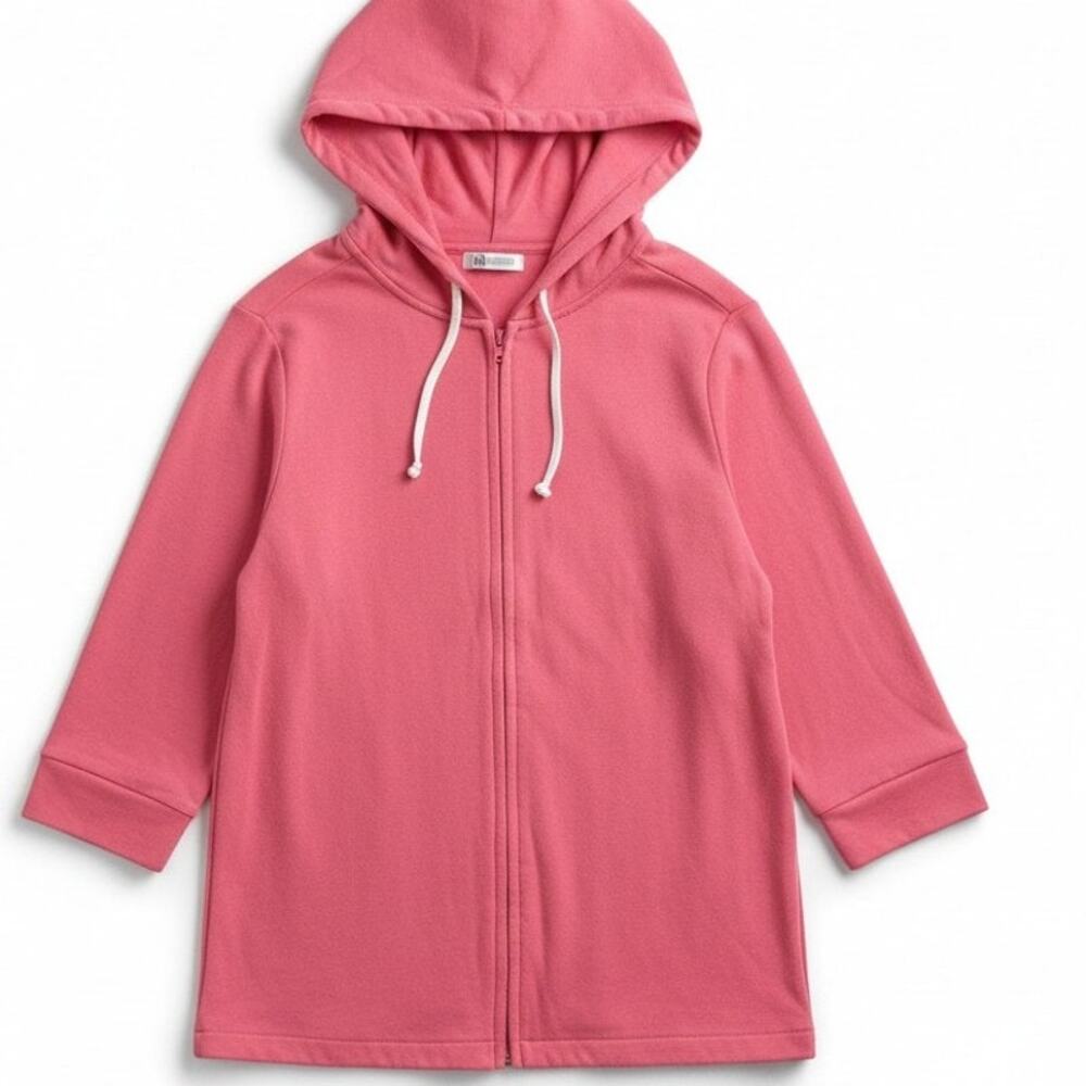 🪷🥼Faded Glory Coral Zip Front Hoodie Women 18W/20W Layering Summer Coverup